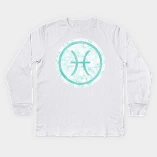 Blue Marble Zodiac - Pisces Kids Long Sleeve T-Shirt